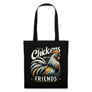 chicken, chickens, farm, animal, rooster, farmer, farmer - Tote Bag - black - Front