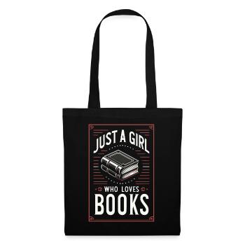 Bücher Buch lesen Bücherei Bibliothek Bücherwurm - Stoffbeutel - Schwarz - Vorne
