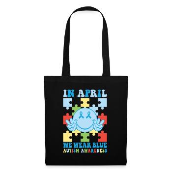 Autism Awareness in April We Wear Blue - Tote Bag - black - Front