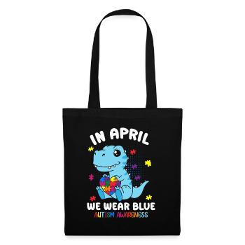 Autism Awareness in April We Wear Blue - Tote Bag - black - Front
