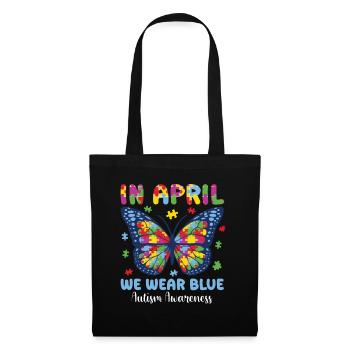 Autism Awareness in April We Wear Blue - Tote Bag - black - Front
