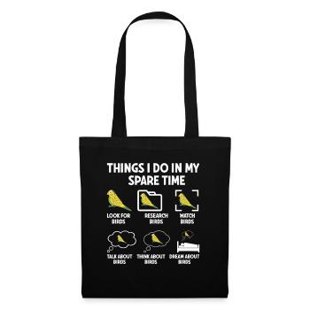 Perruche ondulée, ami à plumes, observation des oiseaux - Sac en tissu - noir - Devant