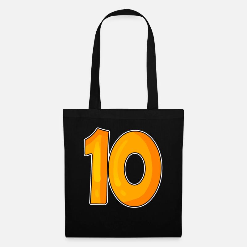 Dix numéros 10 Nombre - Sac en tissu - noir