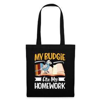 My budgie has eaten the homework - Tote Bag - black - Front