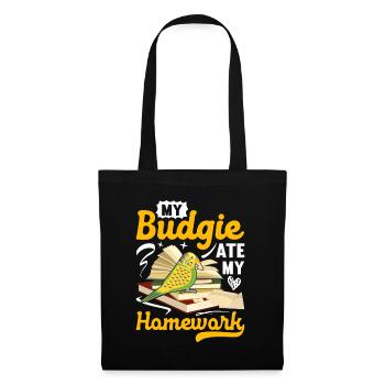 My budgie has eaten the homework - Tote Bag - black - Front