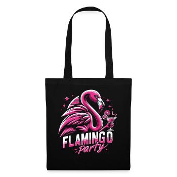 Flamingo Tier Rosa - Stoffbeutel - Schwarz - Vorne