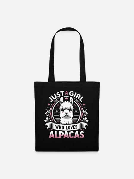 Alpaka Llama - Stoffbeutel - Schwarz