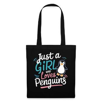 Pinguin Pinguine Tier - Stoffbeutel - Schwarz - Vorne