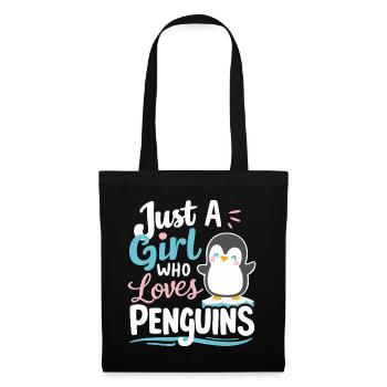 Pinguin Pinguine Tier - Stoffbeutel - Schwarz - Vorne