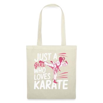 Karate Karatekämpfer Kampfkunst - Stoffbeutel - Natur - Vorne