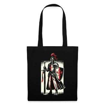 Deus Vult Kreuzritter Tempelritter Mittelalter - Stoffbeutel - Schwarz - Vorne