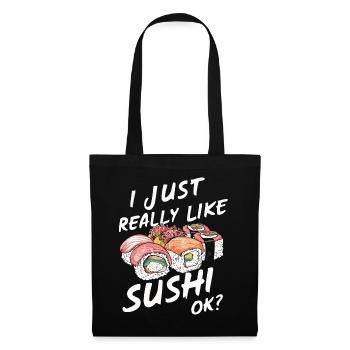 Sushi Japanisches Essen Maki Sushi Kawaii - Stoffbeutel - Schwarz - Vorne