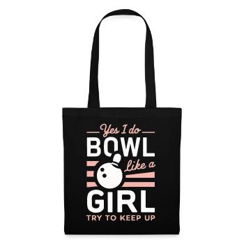 Bowling Bowler Pin Ball Bowling Ball - Stoffbeutel - Schwarz - Vorne