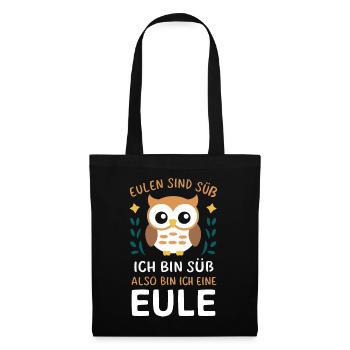 Night Owl, Owl, Owl, Bird - Tote Bag - black - Front