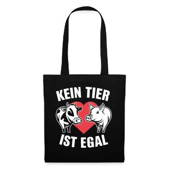 Vegetarier Veganer Tierschutz Tierrecht Veggie - Stoffbeutel - Schwarz - Vorne