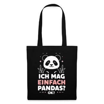 Panda Panda Bear Pandas - Tote Bag - black - Front
