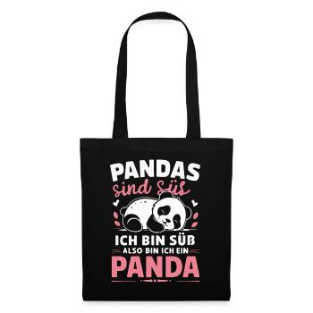 Panda Panda Bear Pandas - Tote Bag - black - Front