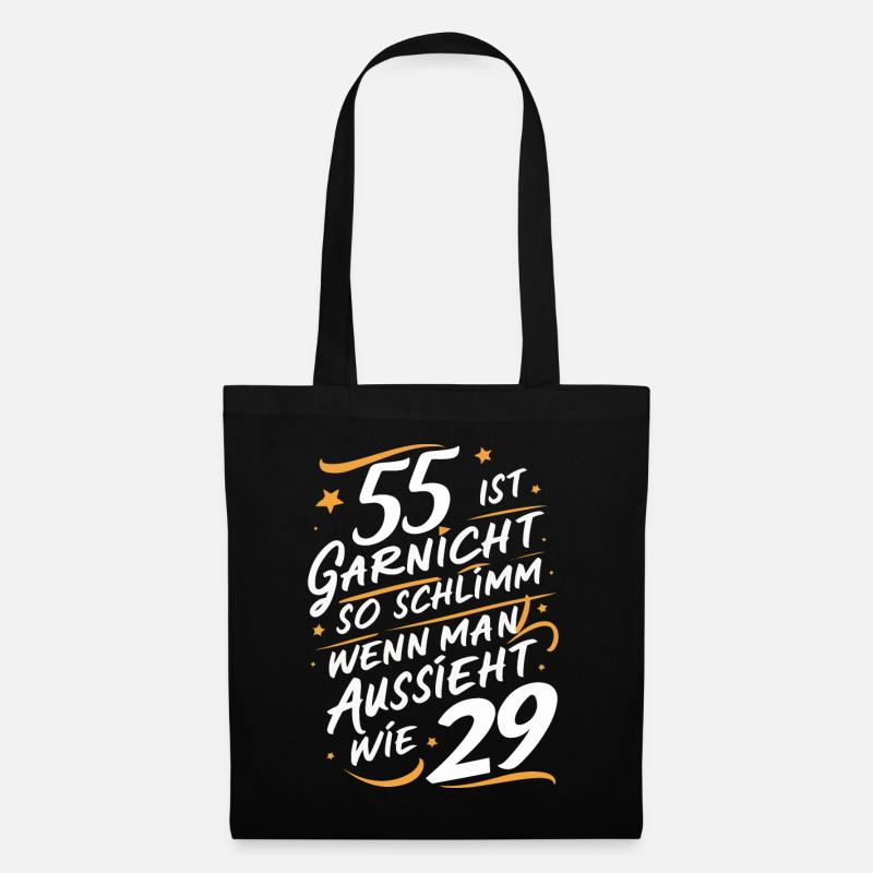 Geburtstagsgeschenk 55 Jahre Geburtstagskind - Stoffbeutel - Schwarz