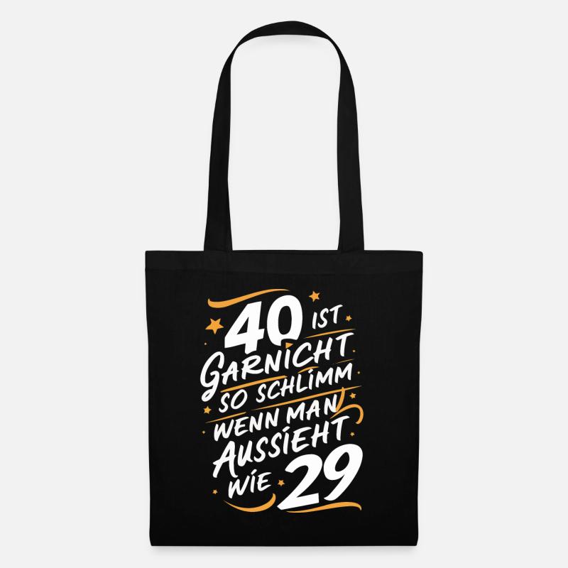 Geburtstagsgeschenk 40 Jahre Geburtstagskind - Stoffbeutel - Schwarz