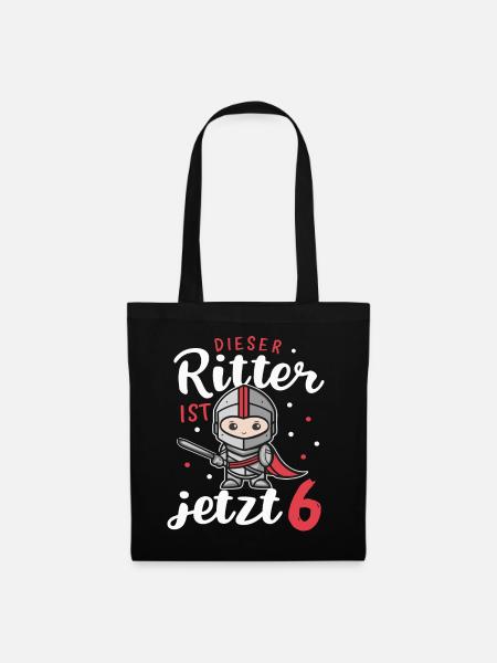 Geburtstagsgeschenk 6 Jahre Geburtstagskind - Stoffbeutel - Schwarz