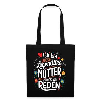 Legendary Mother's Heart & Love Saying - Tote Bag - black - Front
