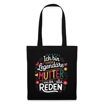 Legendary Mother's Heart & Love Saying - Tote Bag - black - Front