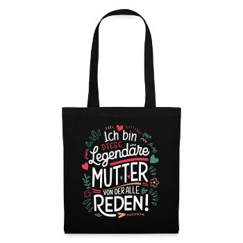Legendary Mother's Heart & Love Saying - Tote Bag - black - Front