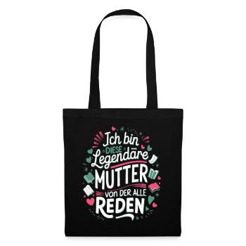 Legendary Mother's Heart & Love Saying - Tote Bag - black - Front