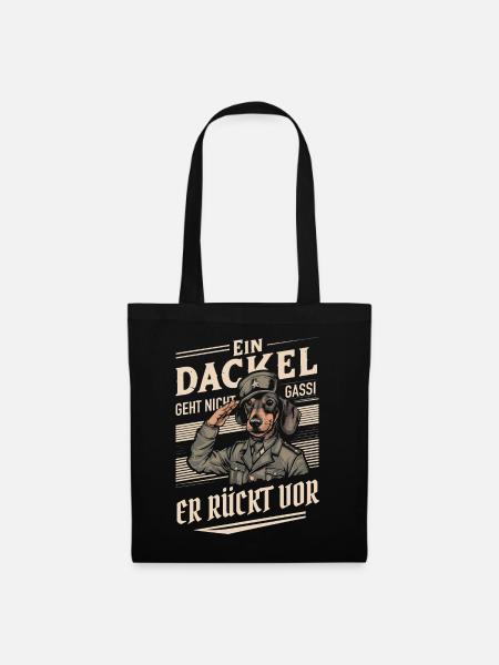 Dackel Dachshund Hund Hunde - Stoffbeutel - Schwarz
