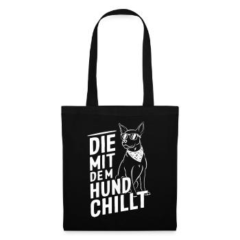 Hund Hunde Haustier Lustige Sprüche - Stoffbeutel - Schwarz - Vorne