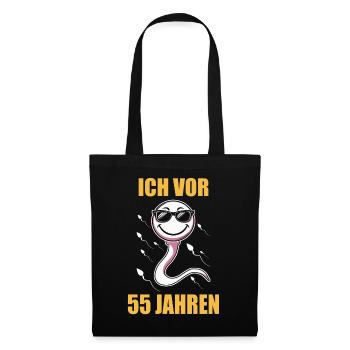 Geburtstagsgeschenk 55 Jahre Geburtstagskind - Stoffbeutel - Schwarz - Vorne
