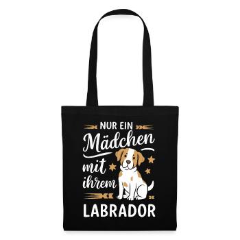Labrador Hund Hunde - Stoffbeutel - Schwarz - Vorne
