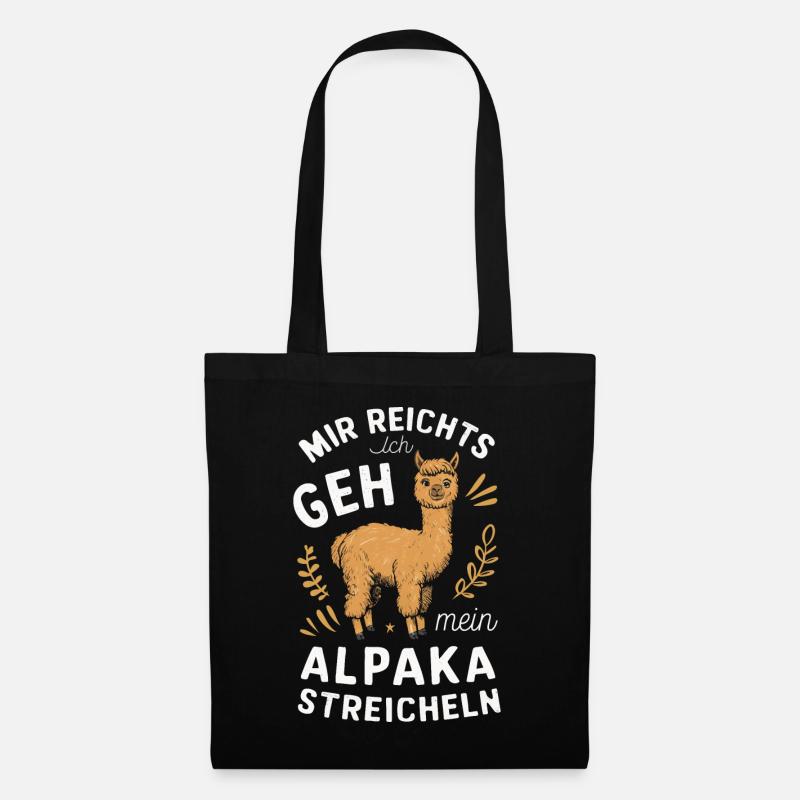 Alpaka Lama Alpakas Tier - Stoffbeutel - Schwarz