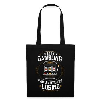 Kasino Glückspiel Casino Las Vegas Glückspieler - Stoffbeutel - Schwarz - Vorne