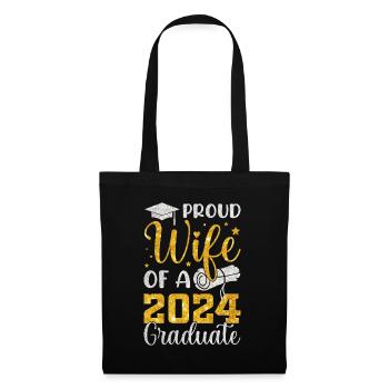 Fière épouse d’un étudiant diplômé de l’université 2024 - Sac en tissu - noir - Devant