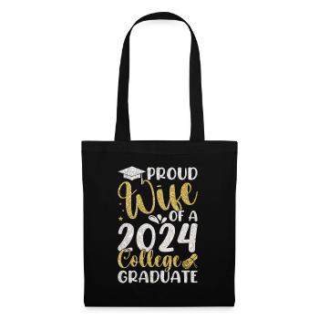 Fière épouse d’un étudiant diplômé de l’université 2024 - Sac en tissu - noir - Devant