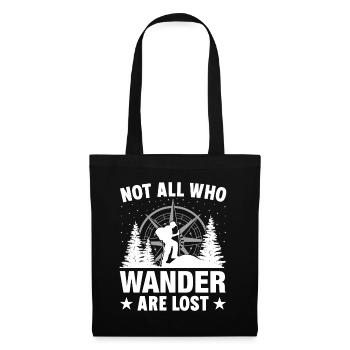 Wandern - nicht alle, die wandern, sind verloren! - Stoffbeutel - Schwarz - Vorne