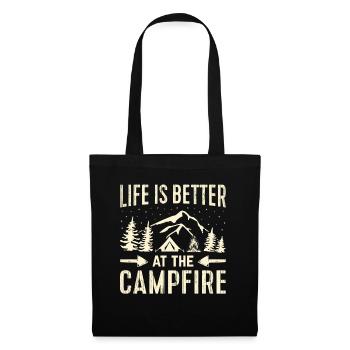Life is better around the campfire - Tote Bag - black - Front