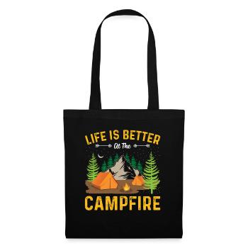 Life is better around the campfire - Tote Bag - black - Front