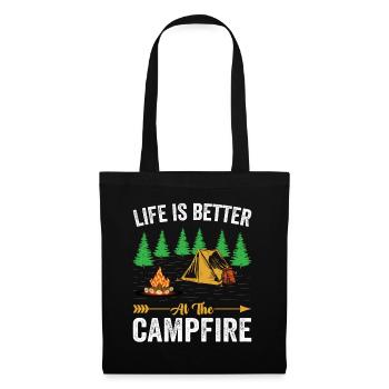 Life is better around the campfire - Tote Bag - black - Front