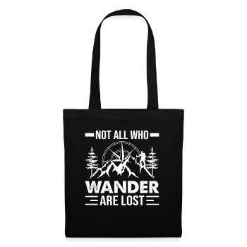 Wandern - nicht alle, die wandern, sind verloren! - Stoffbeutel - Schwarz - Vorne