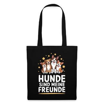 Hund Hunde Haustier Lustige Sprüche - Stoffbeutel - Schwarz - Vorne