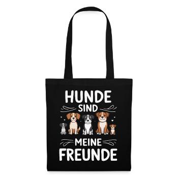 Hund Hunde Haustier Lustige Sprüche - Stoffbeutel - Schwarz - Vorne
