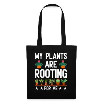 MY PLANTS ARE ROOTING FOR ME - Stoffbeutel - Schwarz - Vorne