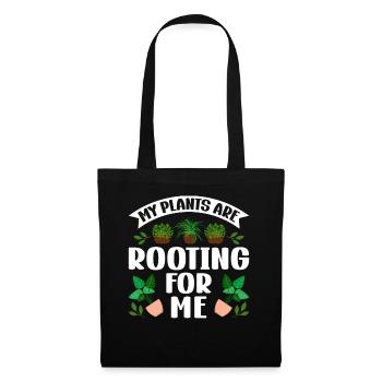 MY PLANTS ARE ROOTING FOR ME - Stoffbeutel - Schwarz - Vorne