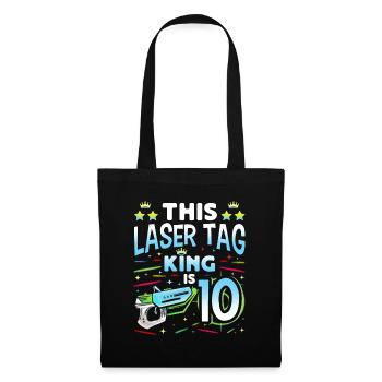 Lasertag King Is 10 Birthday Boy Indoor Laser Tag - Tote Bag - black - Front