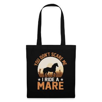 Vous ne me faites pas peur, je monte une jument ! - Sac en tissu - noir - Devant