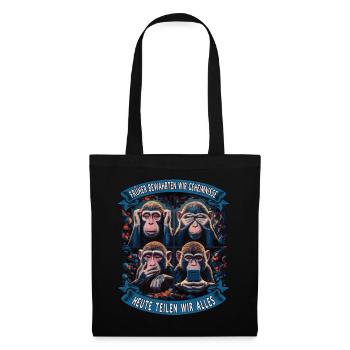 Drôle de singe disant téléphone portable médias sociaux - Sac en tissu - noir - Devant