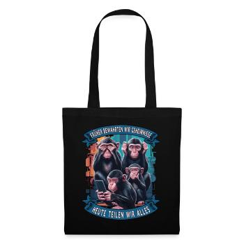 Drôle de singe disant téléphone portable médias sociaux - Sac en tissu - noir - Devant