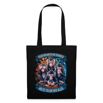 Drôle de singe disant téléphone portable médias sociaux - Sac en tissu - noir - Devant
